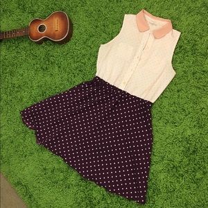 Retro Pink Polka-dot Dress